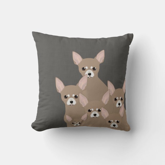 Chihuahuas Throw Pillow Kissen (Vorderseite)