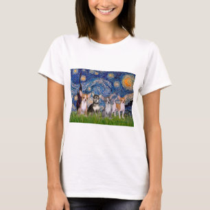 Chihuahuas (vier) - Sternennacht T-Shirt