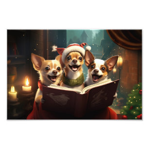 Chihuahuas Weihnachtsfeiertag Fotodruck