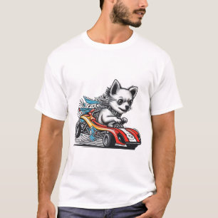 Chihuahuas winzige Race Car-Kundgebung T-Shirt