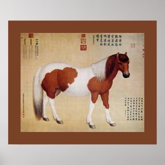 Chihuay ~赤 花鹰~zehn Steeds ~Giuseppe Castiglione ~ Poster (Vorne)