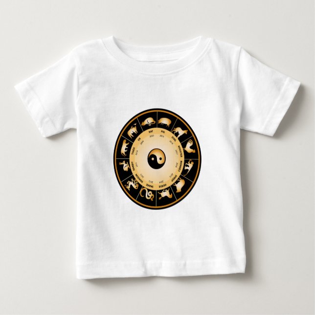 Chiinese Zodiac Wheel Baby T-shirt (Vorderseite)