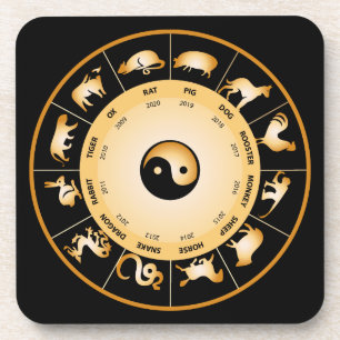 Chiinese Zodiac Wheel Getränkeuntersetzer
