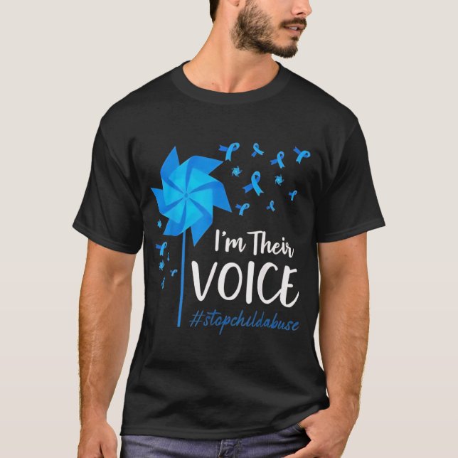 Child Abuse Prevention Awareness I'm Their Voice P T-Shirt (Vorderseite)