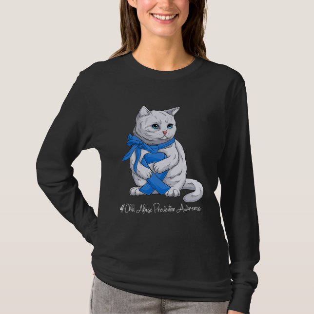 Child Abuse Prevention Awareness Month Blue Ribbon T-Shirt (Vorderseite)