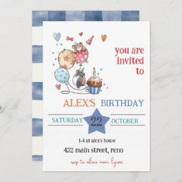 Child Birthday Invitation with Hedgehog Einladung