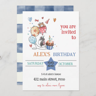 Child Birthday Invitation with Hedgehog Einladung