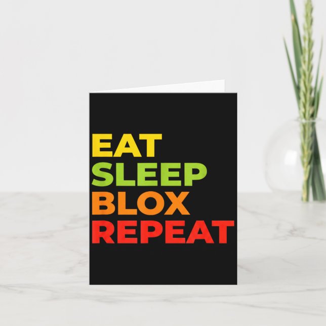 Child Eat Sleep Blox Repeat - Kids Gaming Slogan F Karte (Vorderseite)