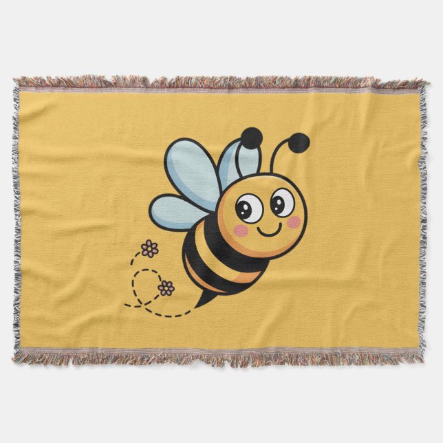 Child-Friendly Bee Mascot with Dotted Trail Decke (Vorderseite)