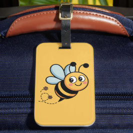 Child-Friendly Bee Mascot with Dotted Trail Gepäckanhänger