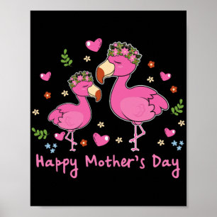 Child Happy Mütter Tag Flamingo Bird Grafik Niedli Poster