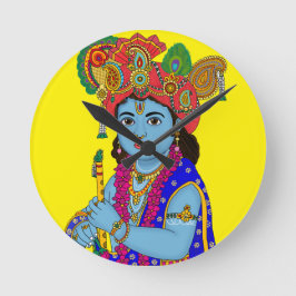 Child Krishna Wall Clock Runde Wanduhr