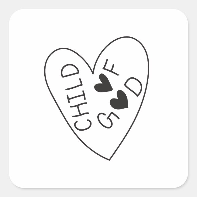 Child of God Quadratischer Aufkleber (Vorderseite)