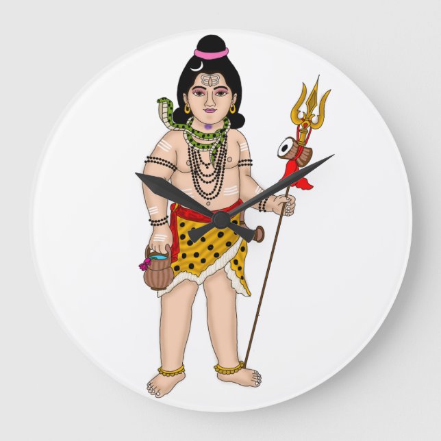 Child Shiva Clock Große Wanduhr (Vorderseite)