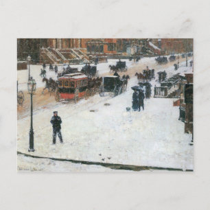 Childe Hassam - Fünfte Straße im Winter Postkarte