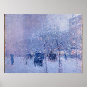 Childe Hassam - Late Afternoon, New York, Winter Poster