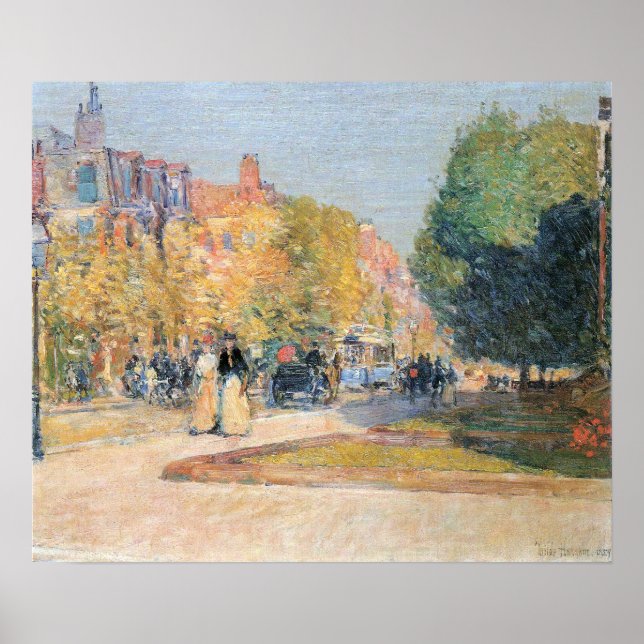 Childe Hassam - Malborough Street, Boston Poster (Vorne)
