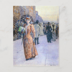 Childe Hassam - New Yorker Straßenszene Postkarte