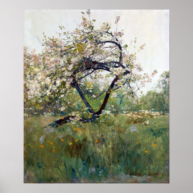 Childe Hassam Peach Blüten—Villiers-le-Bel Poster (Vorne)