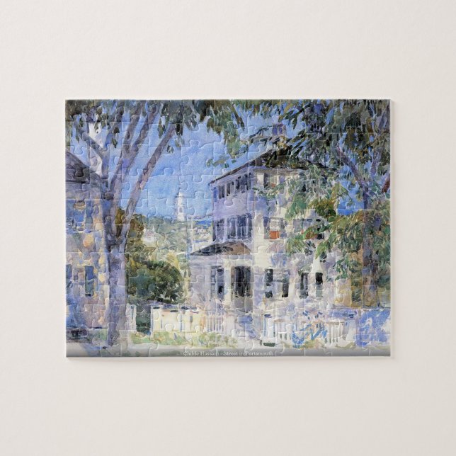 Childe Hassam - Straße in Portsmouth-Puzzlespiel Puzzle (Horizontal)