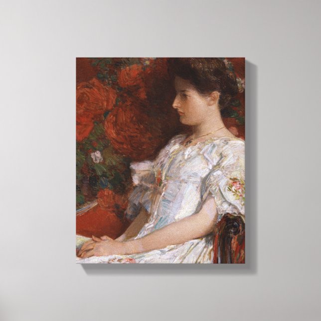 Childe Hassam Viktorianischer Stuhl CC0192 Impress Leinwanddruck (Vorderseite)