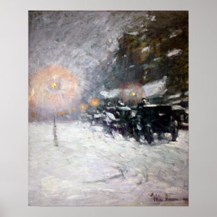 Childe Hassam Winter, Mitternacht Poster