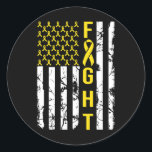 Childhood Cancer Awareness Costume American Fight  Runder Aufkleber<br><div class="desc">Childhood Cancer Awareness Costume American Fight Flag Youth</div>