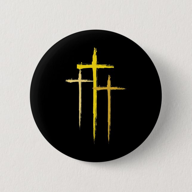 Childhood Cancer Awareness Cross Christian Costume Button (Vorderseite)