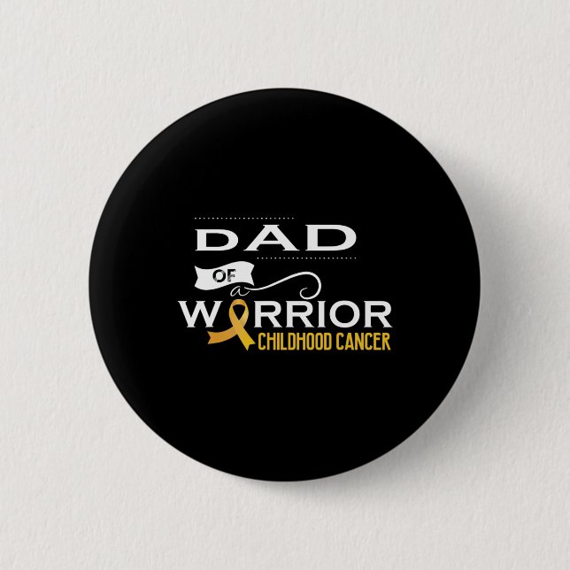 Childhood cancer awareness Dad of a warrior Button (Vorderseite)
