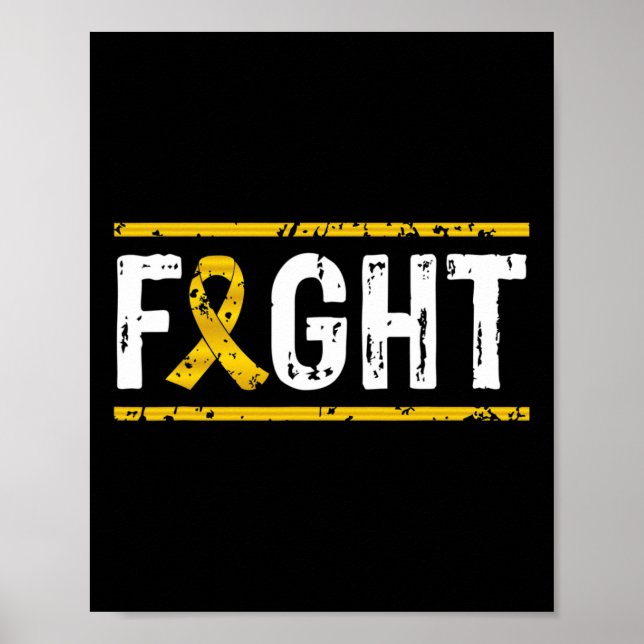 Childhood Cancer Awareness Fight Cancer Gold Ribbo Poster (Vorne)