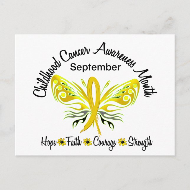 Childhood Cancer Awareness Month Butterfly 3.2 Postkarte (Vorderseite)