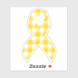 Childhood Cancer Awareness Plaid Gold Ribbon Aufkleber