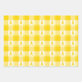 Childhood Cancer Awareness Plaid Gold Ribbon Geschenkpapier Set