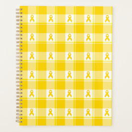 Childhood Cancer Awareness Plaid Gold Ribbon Planer