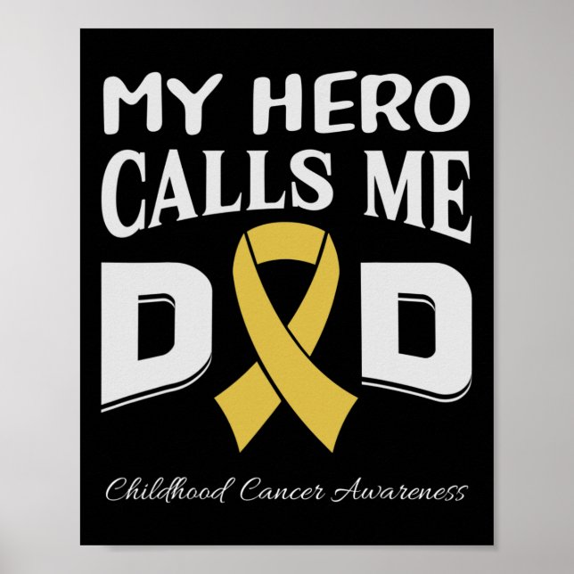 Childhood Cancer Awareness Survivor Ribbon Men Dad Poster (Vorne)