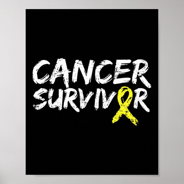 Childhood Cancer Survivor Yellow Ribbon Awareness  Poster (Vorne)