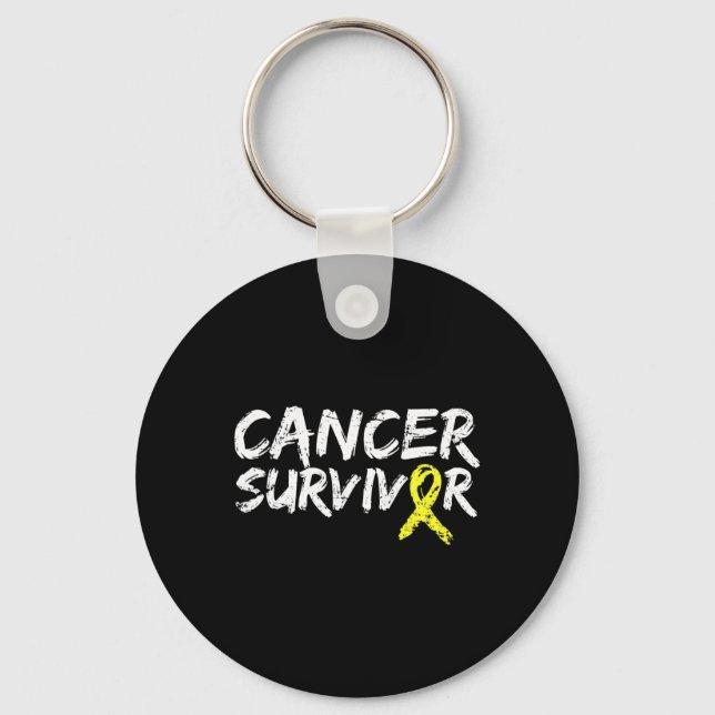 Childhood Cancer Survivor Yellow Ribbon Awareness  Schlüsselanhänger (Vorderseite)