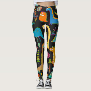 Childische Dinosaurier: Spaß - nahtloses Muster Leggings