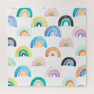 Childischer Regenbogen, Wasserfarbe Kindermuster. Puzzle