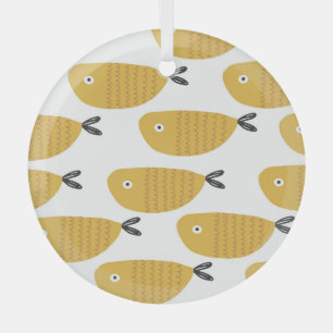 Childisches Muster, sonnige Fische. Ornament Aus Glas
