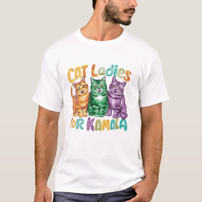 Childless Cat Ladies For Kamala T-Shirt (Vorderseite)