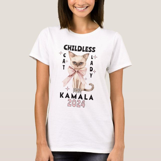 Childless Cat Lady for Kamala T-Shirt (Vorderseite)