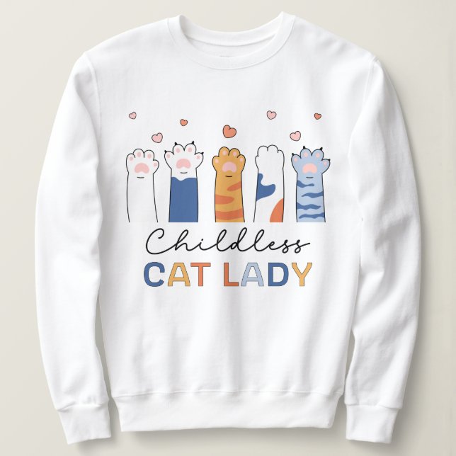 Childless Cat Lady Voting Kamala Harris Präsident Sweatshirt (Design vorne)