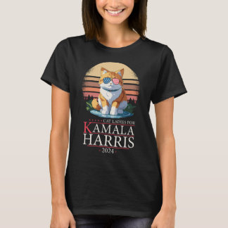 Childless Cat Ladys for Kamala - Harris President T-Shirt