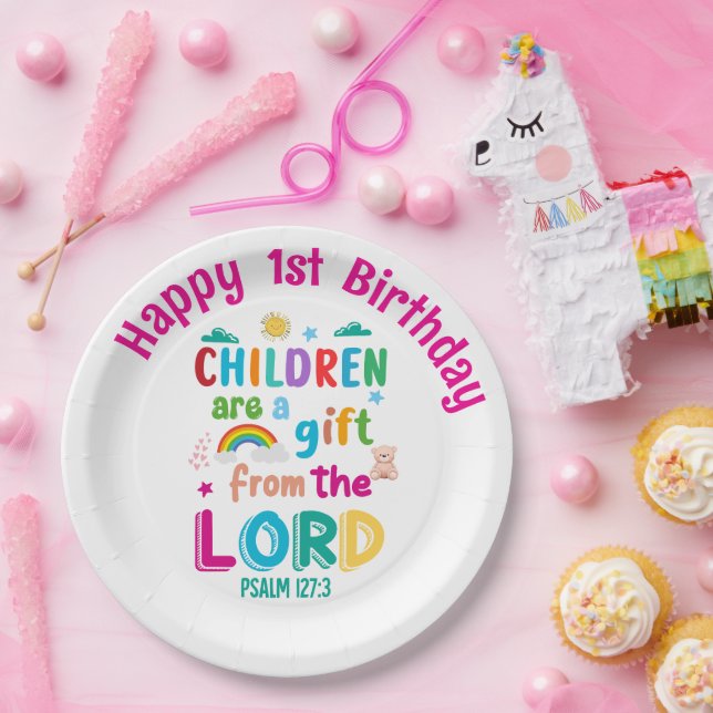 "Children Are a Gift from the Lord" Custom Pappteller (Party)