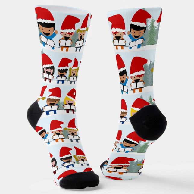 Children Carolers Weihnachten Socken (Gewinkelt)