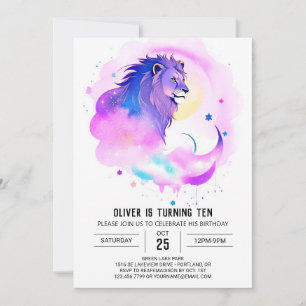 Children Digital Lion zum Geburtstag Einladung