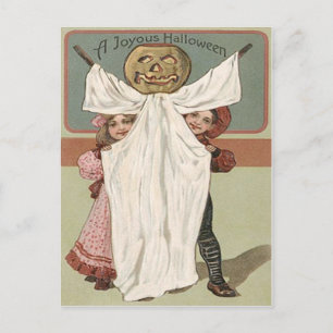 Children Ghost Jack O' Lantern Pumpkin Postkarte