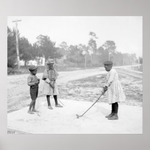 Children Golfing, 1905 Poster