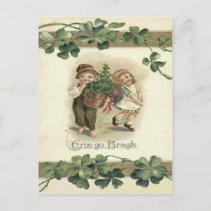 Children Kleeblatt Erin Go Bragh Postkarte